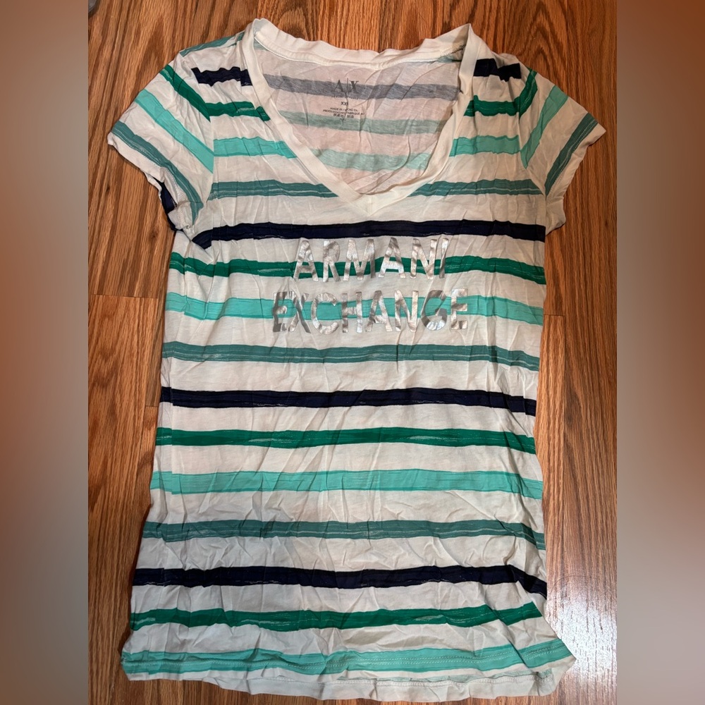 Armani Exchange Multicolor Striped Tee